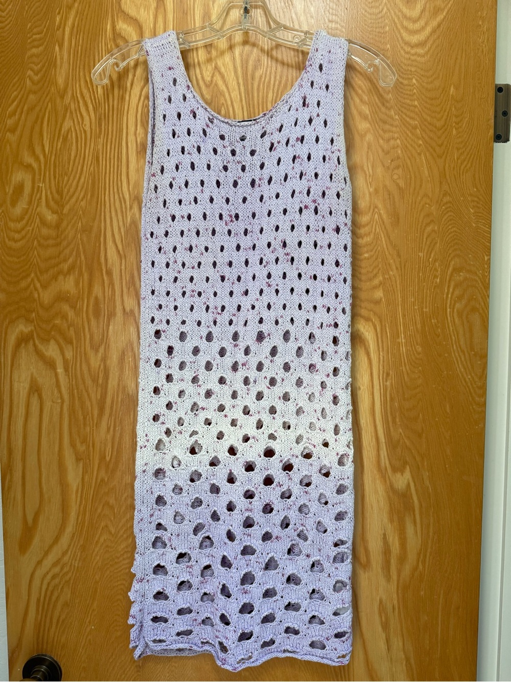 Lavender Gradient Crochet Mini Dress
